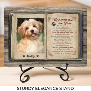 Custom Photo No Longer By My Side, But Forever In My Heart - Memorial Personalized Custom Rectangle Shaped Stone With Stand - Sympathy Gift For Pet Owners, Pet Lovers
