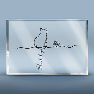 Custom Rectangle Shaped Acrylic Plaque - Personalized Pet Memorial Sympathy Gifts For Cats - Forever Feline Friends
