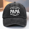 Gorra de Béisbol Personalizada de Mezclilla Vintage Lavada – Regalos de Cumpleaños Personalizados para Papá, Abuelo – La Paternidad Me Queda Bien
