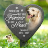 Custom Photo Slate Garden Stake - Personalized Pet Memorial Gifts For Dogs, Cats - Hearts Hold Eternal Memories