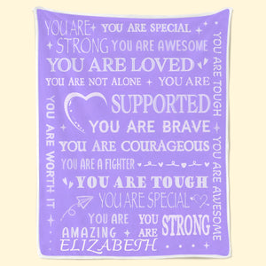 Couverture personnalisée - Cadeaux d'anniversaire personnalisés pour femmes - Vous êtes aimée et soutenue