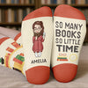Custom Crew Socks - Personalized Bookish Gifts For Book Lovers, Bookworms, Readers - Adventures Inside These Pages