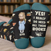 Custom Crew Socks - Personalized Bookish Gifts For Book Lovers, Bookworms, Readers - Tea, Books, Repeat