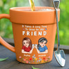 Custom Plant Pot Ceramic Mug - Personalized Best Friend Birthday Gifts For Women - Cheers To Forever Friends - Flower Pot Mug