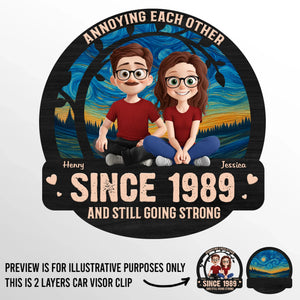 Custom Car Visor Clip - Personalized Anniversary Wedding Gifts For Husband And Wife, Him And Her - Old But Gold, Weird But Together