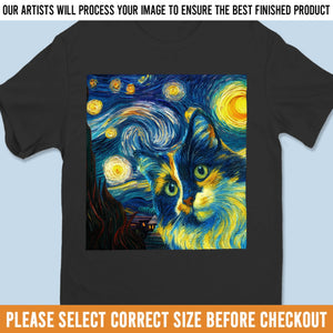 Custom Photo Unisex T-shirt, Premium T-shirt, Hoodie - Personalized Birthday Gifts For Dog Cat Lovers, Dog Dad And Mom, Cat Owners - Whiskers In A Whirl Of Stars