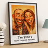 Custom Photo Funny Caricature Vertical Poster - Personalized Anniversary Wedding Gifts For Husband And Wife, Him And Her - Congratulations, You’re Stuck With Me