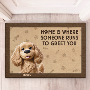 Custom Home Decor Decorative Mat - Personalized Birthday Gifts For Dog Cat Lovers, Dog Dad And Mom, Cat Owners - Home Is Where The Paw Is