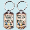 Custom Keychain - Personalized Birthday Camping Gifts For Husband And Wife, Dog Cat Lovers - Camper Vibes Only