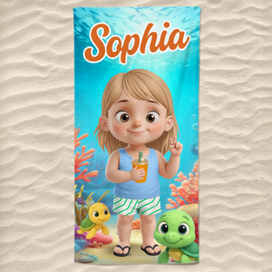 Custom Beach Towel - Personalized Summer Vacation And Travel Gifts For Family, Kids - Stay Cool, Pool Rules