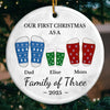 Custom Ceramic Ornament - Personalized Christmas Birthday Gifts For Mom, Dad, Kids - Cheers To Our First Christmas Together
