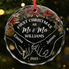 First Christmas Together - Couple Personalized Custom Circle Glass Ornament - Christmas Gift For Husband Wife, Anniversary, First Christmas