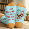 Custom Crew Socks - Personalized Retirement Gifts For Dog Lovers, Dog Dad And Mom - Less Work, More Woof
