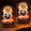 Custom Photo Light Up Dandelion In Glass Dome - Personalized Anniversary Wedding Gifts For Husband And Wife, Him And Her - Our Story, Our Way
