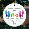 Every Christmas Together Is A New Chapter - Family Personalized Custom Ornament - Ceramic Round Shaped - Christmas Gift For Family Members, First Christmas