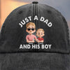 Built-in Besties Since Day One - Family Personalized Custom Vintage Washed Denim Baseball Cap - Father's Day, Gift For Dad