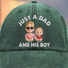 Built-in Besties Since Day One - Family Personalized Custom Vintage Washed Denim Baseball Cap - Father's Day, Gift For Dad