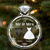 Custom Acrylic Ornament - Personalized Anniversary Christmas Wedding Gifts For Husband And Wife, Him And Her - Newlywed Christmas Vibes