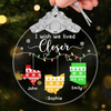 Custom Glass Ornament - Personalized Christmas Birthday Gifts For Mom, Dad, Kids - Distance Means Nothing Between Us