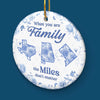 Custom Long Distance Ceramic Ornament - Personalized Christmas Birthday Gifts For Mom, Dad, Kids - No Map Can Measure Love