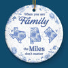 Custom Long Distance Ceramic Ornament - Personalized Christmas Birthday Gifts For Mom, Dad, Kids - No Map Can Measure Love