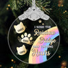 Custom Glass Ornament - Personalized Pet Christmas Memorial Sympathy Gifts For Dogs, Cats - Waiting Beyond The Rainbow Bridge