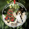 Custom Photo Circle Glass Ornament - Personalized Pet Christmas Memorial Sympathy Gifts For Dogs, Cats - Forever By My Side