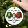 Custom Ceramic Ornament - Personalized Christmas Birthday Gifts For Mom, Dad, Kids - Our First Christmas Together