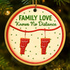 Custom Long Distance Ceramic Ornament - Personalized Christmas Birthday Gifts For Mom, Dad, Kids - No Matter The Map, Love Connects Us