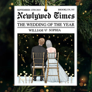 Custom Acrylic Ornament - Personalized Anniversary Christmas Wedding Gifts For Husband And Wife, Him And Her - The Wedding Of The Year