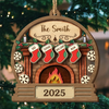 Custom Double Layer Wooden Ornament - Personalized Christmas Birthday Gifts For Mom, Dad, Kids - Love Wrapped In Stockings