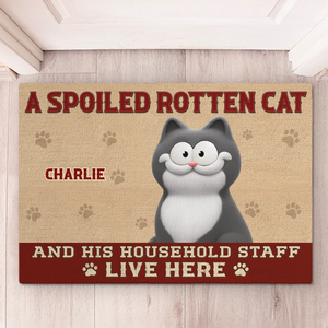 Custom Home Decor Decorative Mat - Personalized Birthday Gifts For Cat Lovers, Cat Mom And Dad - Welcome To The Cat Kingdom