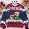 Custom Unisex Ugly Sweatshirt - Personalized Christmas Birthday Gifts For Dog Lovers, Dog Dad And Mom - Santa’s Drinking Buddy