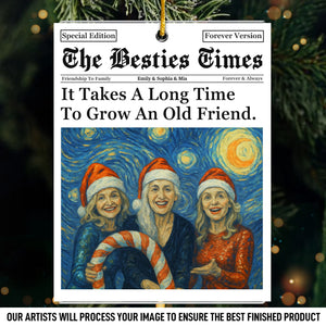 Custom Photo Acrylic Ornament - Personalized Christmas Best Friend Birthday Gifts For Women, Besties, Sisters, BFF - Our Laughter Never Gets Old