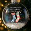 Custom Snow-Filled Ball Ornament - Personalized Anniversary Christmas Wedding Gifts For Husband And Wife, Him And Her - The Stockings Of Forever Love