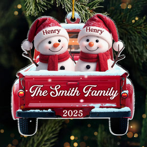 Custom Acrylic Ornament - Personalized Christmas Birthday Gifts For Mom, Dad, Kids - Family Sleigh Vibes