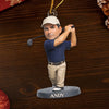 Custom Photo Acrylic Ornament - Personalized Christmas Birthday Golf Gifts For Men, Women - Peace Found In Every Swing
