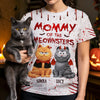 Custom Unisex T-shirt - Personalized Halloween Birthday Gifts For Cat Lovers, Cat Mom And Dad - Living That Meownster Mom Life