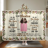 Custom Snuggle Blanket, Hoodie Blanket - Personalized Best Friend Birthday Gifts For Women, Besties, Sisters, BFF - Smiles Shine Stronger With Friends