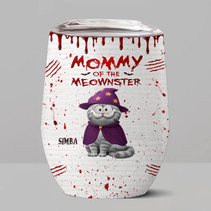 Custom Wine Tumbler - Personalized Halloween Birthday Gifts For Cat Lovers, Cat Mom And Dad - Cats Bring Mystery To Halloween Nights