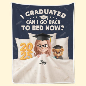 Graduation Goal Met Bedtime Reset - Family Personalized Custom 3D Inflated Effect Printed Blanket - Graduation Gift For Family Members, Siblings, Brothers, Sisters