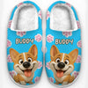 Custom Photo Fluffy Slippers - Personalized Birthday Gifts For Dog Cat Lovers, Dog Dad And Mom, Cat Owners - Happy Paws, Happy Feet