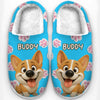 Custom Photo Fluffy Slippers - Personalized Birthday Gifts For Dog Cat Lovers, Dog Dad And Mom, Cat Owners - Happy Paws, Happy Feet