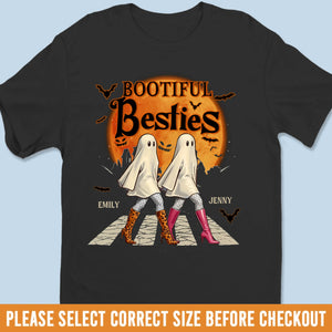 Custom Unisex T-shirt, Premium T-shirt, Hoodie - Personalized Halloween Birthday Gifts For Women, Besties, Sisters, BFF - Haunted By Laughter Together