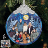 Custom Photo Glass Ornament - Personalized Christmas Birthday Gifts For Mom, Dad, Kids - Home Is Where We Gather
