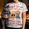 Custom Unisex T-shirt - Personalized Halloween Birthday Gifts For Cat Lovers, Cat Mom And Dad - Blood Stains, Fur Stains