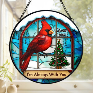 Custom Stained Glass Window Hanging Suncatcher - Personalized Christmas Memorial Sympathy Gifts For Loss Of Mom, Dad - A Journey Remembered With Grace