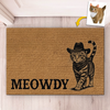 Custom Photo Home Decor Decorative Mat - Personalized Birthday Gifts For Cat Lovers, Cat Mom And Dad - Home Of The Cowboy Cat