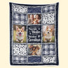 Custom Photo Blanket - Personalized Pet Christmas Memorial Sympathy Gifts For Dogs, Cats - Paws Leave Prints On Our Souls