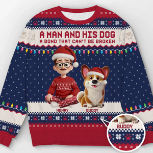 Custom Unisex Ugly Sweatshirt - Personalized Christmas Birthday Gifts For Dog Lovers, Dog Dad And Mom - Forever My Pawtner In Crime